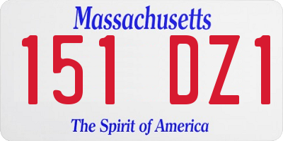 MA license plate 151DZ1