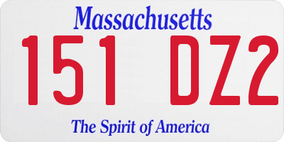 MA license plate 151DZ2