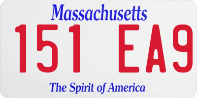 MA license plate 151EA9