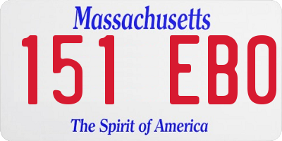 MA license plate 151EB0