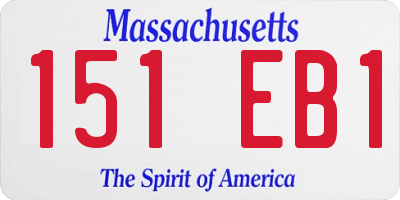 MA license plate 151EB1