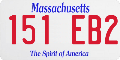 MA license plate 151EB2