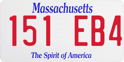 MA license plate 151EB4