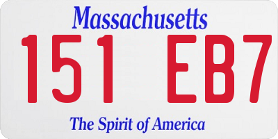 MA license plate 151EB7