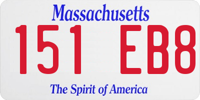 MA license plate 151EB8
