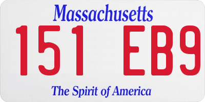 MA license plate 151EB9