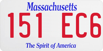 MA license plate 151EC6