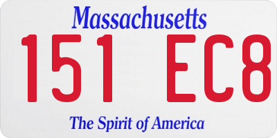 MA license plate 151EC8