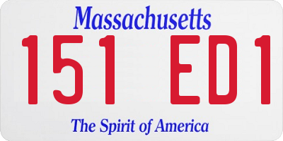 MA license plate 151ED1