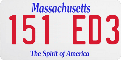 MA license plate 151ED3