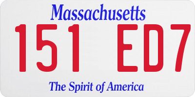 MA license plate 151ED7