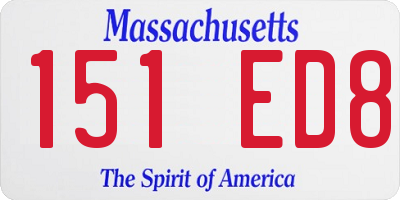 MA license plate 151ED8