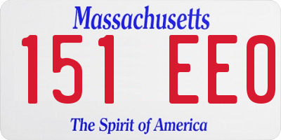 MA license plate 151EE0