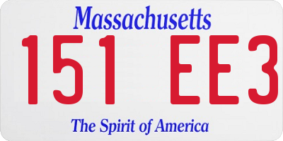 MA license plate 151EE3