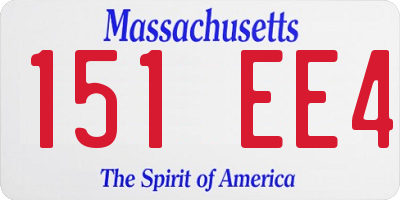 MA license plate 151EE4