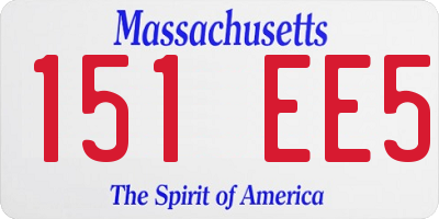 MA license plate 151EE5