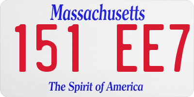 MA license plate 151EE7