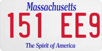 MA license plate 151EE9