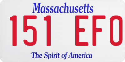 MA license plate 151EF0