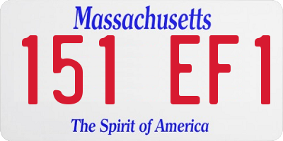 MA license plate 151EF1