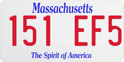MA license plate 151EF5