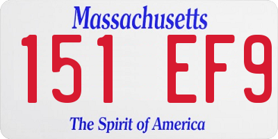 MA license plate 151EF9