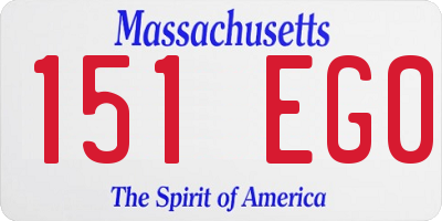 MA license plate 151EG0