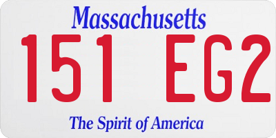 MA license plate 151EG2