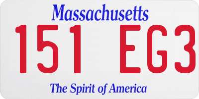 MA license plate 151EG3