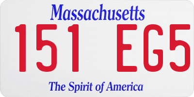 MA license plate 151EG5