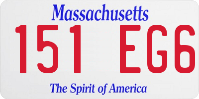 MA license plate 151EG6