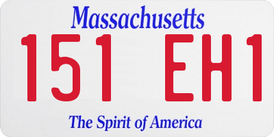 MA license plate 151EH1