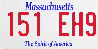 MA license plate 151EH9