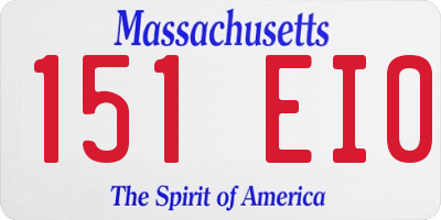 MA license plate 151EI0