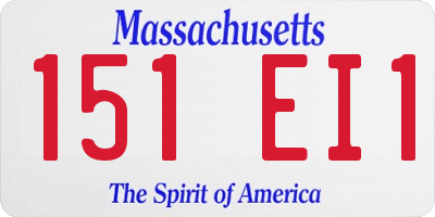 MA license plate 151EI1