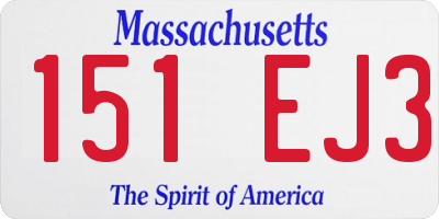 MA license plate 151EJ3