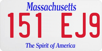 MA license plate 151EJ9