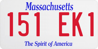 MA license plate 151EK1