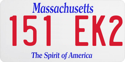 MA license plate 151EK2