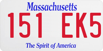 MA license plate 151EK5