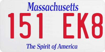 MA license plate 151EK8