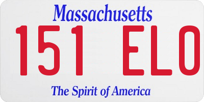 MA license plate 151EL0