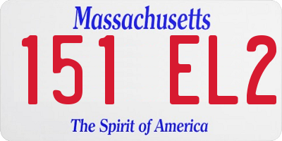 MA license plate 151EL2