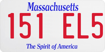 MA license plate 151EL5