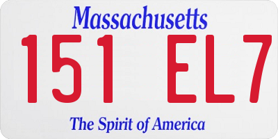 MA license plate 151EL7