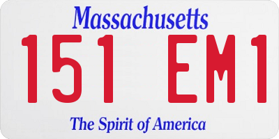 MA license plate 151EM1
