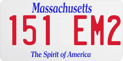 MA license plate 151EM2
