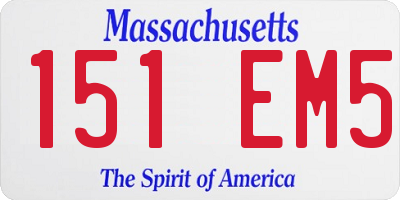 MA license plate 151EM5