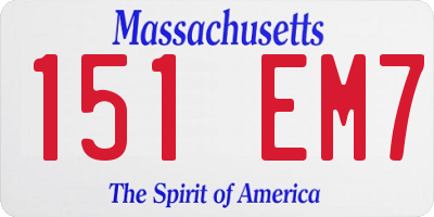 MA license plate 151EM7