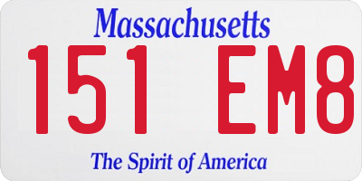 MA license plate 151EM8